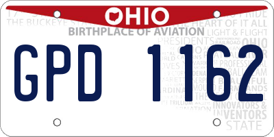OH license plate GPD1162