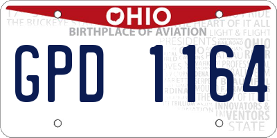 OH license plate GPD1164