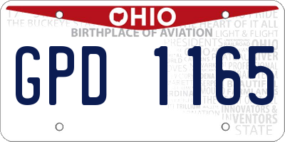 OH license plate GPD1165