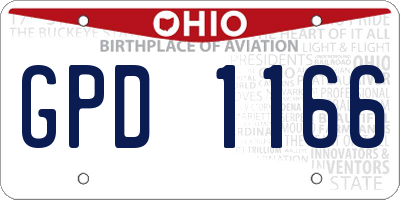 OH license plate GPD1166
