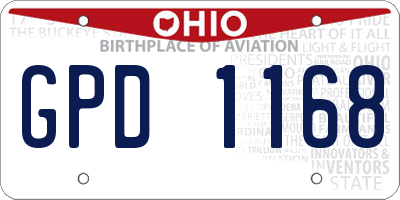 OH license plate GPD1168