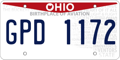 OH license plate GPD1172
