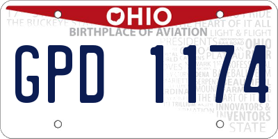 OH license plate GPD1174