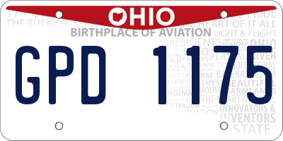 OH license plate GPD1175