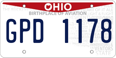 OH license plate GPD1178