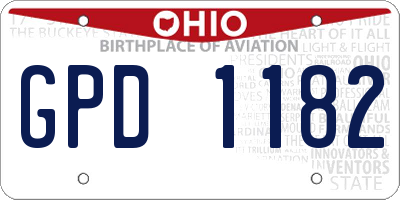 OH license plate GPD1182