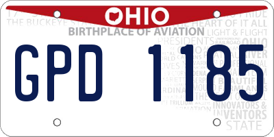 OH license plate GPD1185