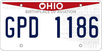 OH license plate GPD1186