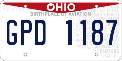 OH license plate GPD1187