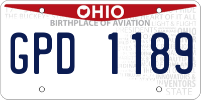 OH license plate GPD1189