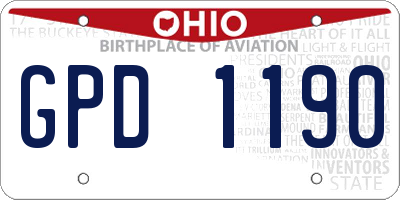 OH license plate GPD1190