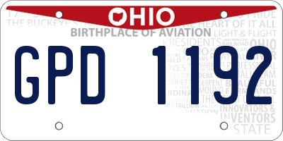 OH license plate GPD1192