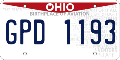 OH license plate GPD1193