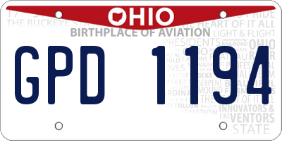 OH license plate GPD1194