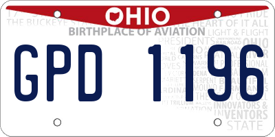 OH license plate GPD1196