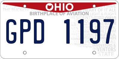 OH license plate GPD1197