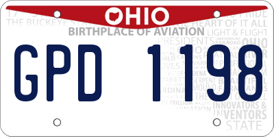 OH license plate GPD1198
