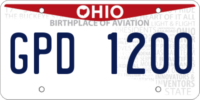 OH license plate GPD1200