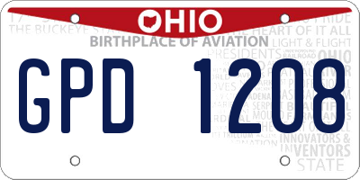 OH license plate GPD1208