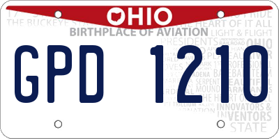 OH license plate GPD1210