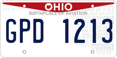 OH license plate GPD1213