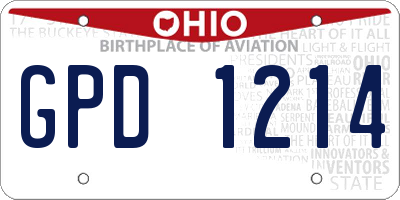 OH license plate GPD1214