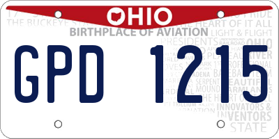 OH license plate GPD1215