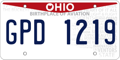 OH license plate GPD1219