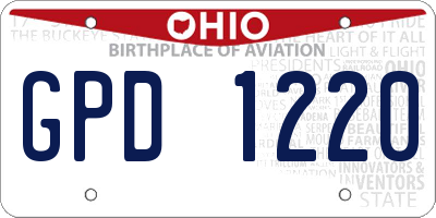 OH license plate GPD1220