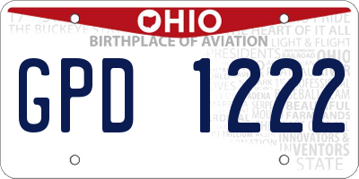 OH license plate GPD1222