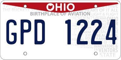 OH license plate GPD1224