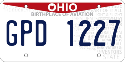 OH license plate GPD1227