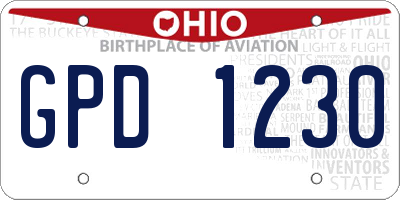OH license plate GPD1230
