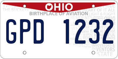 OH license plate GPD1232