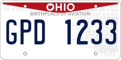 OH license plate GPD1233