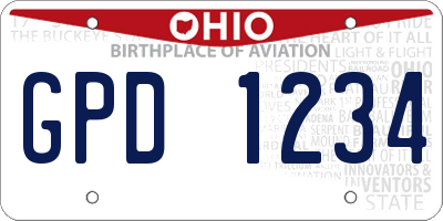 OH license plate GPD1234