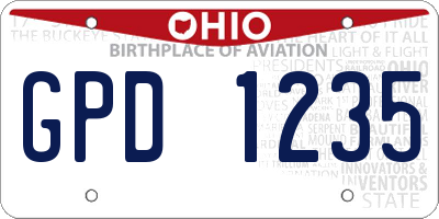 OH license plate GPD1235