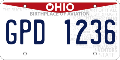 OH license plate GPD1236