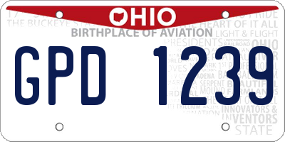 OH license plate GPD1239