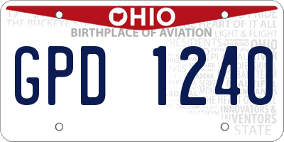 OH license plate GPD1240