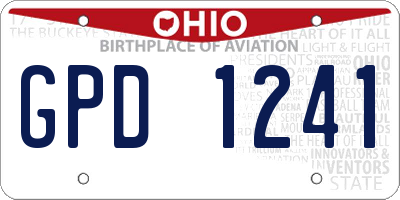 OH license plate GPD1241