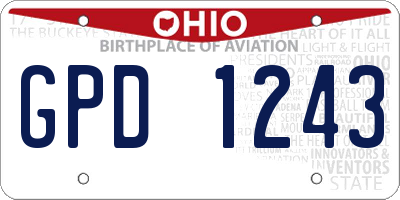 OH license plate GPD1243