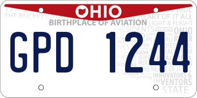 OH license plate GPD1244