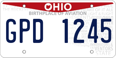 OH license plate GPD1245