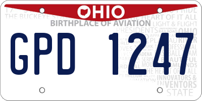 OH license plate GPD1247