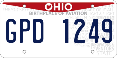 OH license plate GPD1249