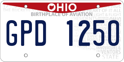 OH license plate GPD1250