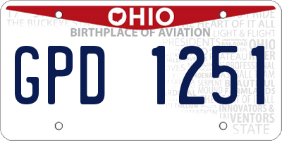 OH license plate GPD1251