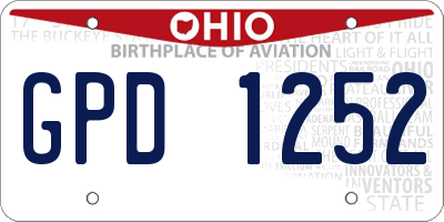 OH license plate GPD1252