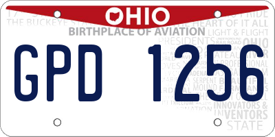 OH license plate GPD1256